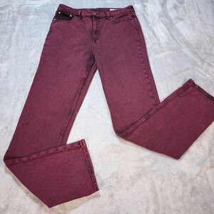 GAP 90s Straight High Rise Jeans Red Delicious Acid Wash Tall Size 30/10
